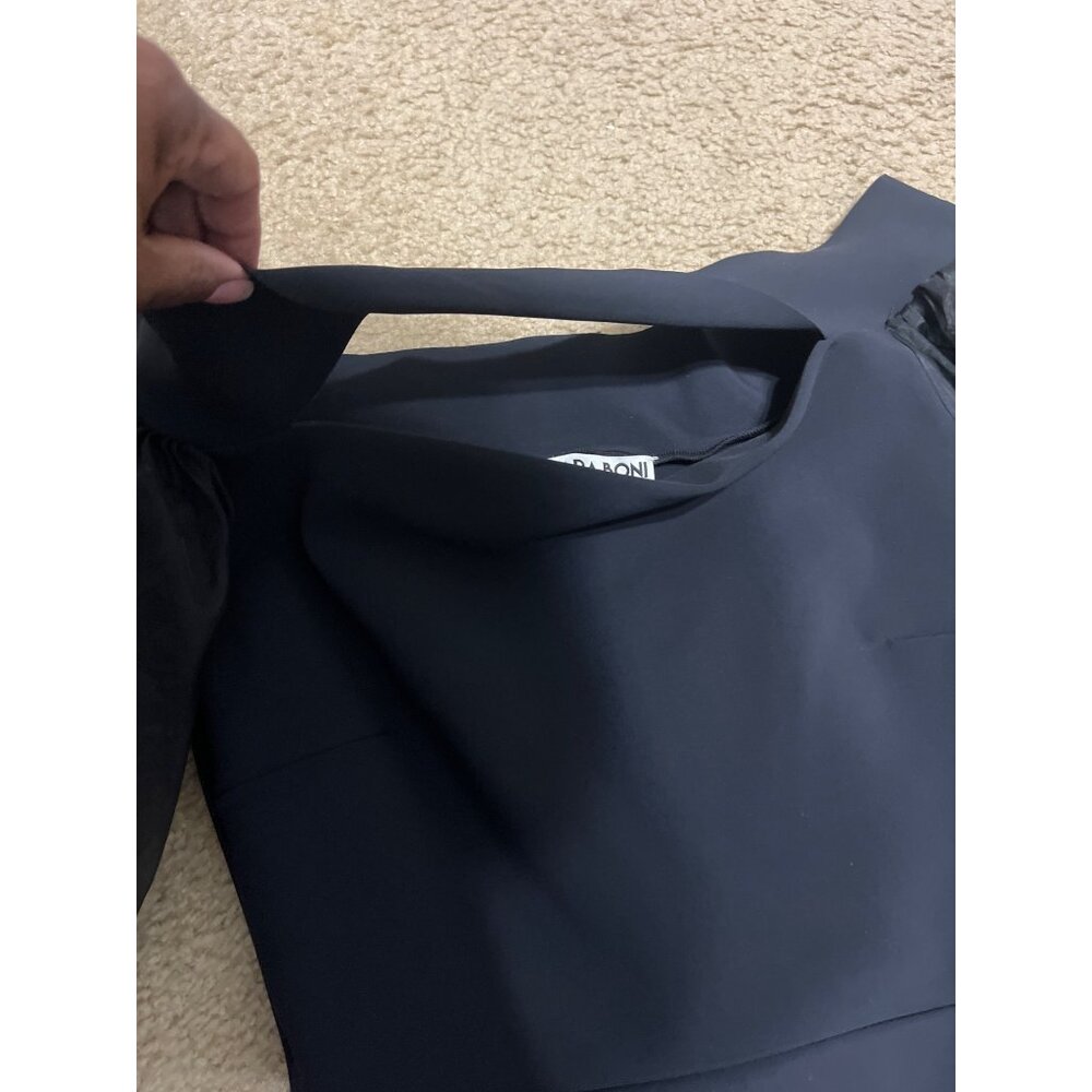Chiara Boni Midnight Blue Midi Dress with Sheer Sleeves - Picture 7 of 14